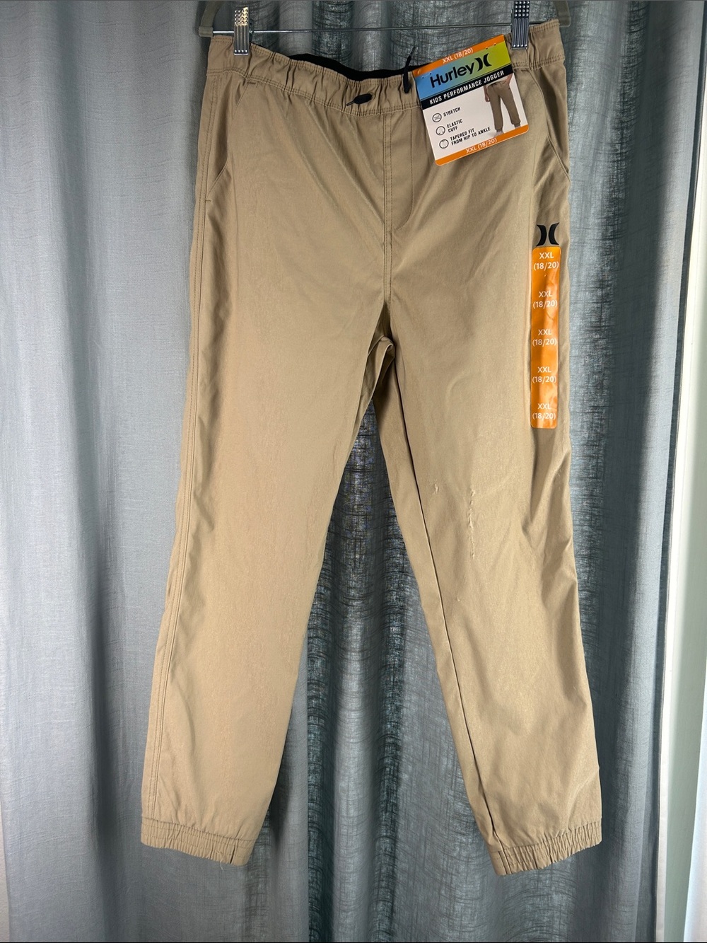 Hurley Men’s Tan Elastic Cuff Joggers